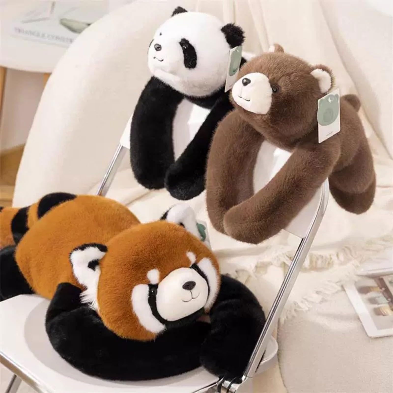Orsacchiotto Di Peluche Panda Rosso Ponderato, Peluche Di Animali Di Peluche Ripieni, Morbido Cuscino Di Peluche Che Abbraccia Compagno For Sollievo Dall'ansia(Dinosaur,45cm)