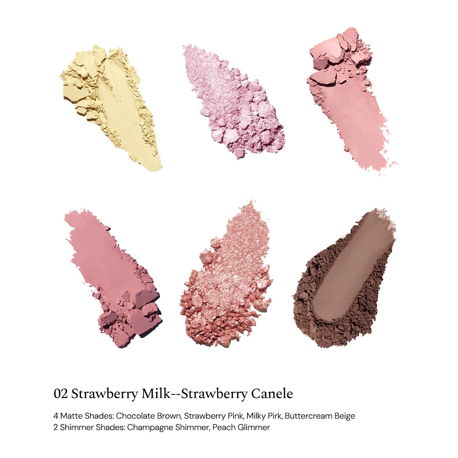 Flower Knows The Sweetie Bear Collection 6-Color Makeup Palette,Pink Face Makeup Palette with 4 Matte + 2 Shimmer Shades,Blendable Smooth Cute Make Up,0.23 Oz(02 Strawberry Milk) - Image 2