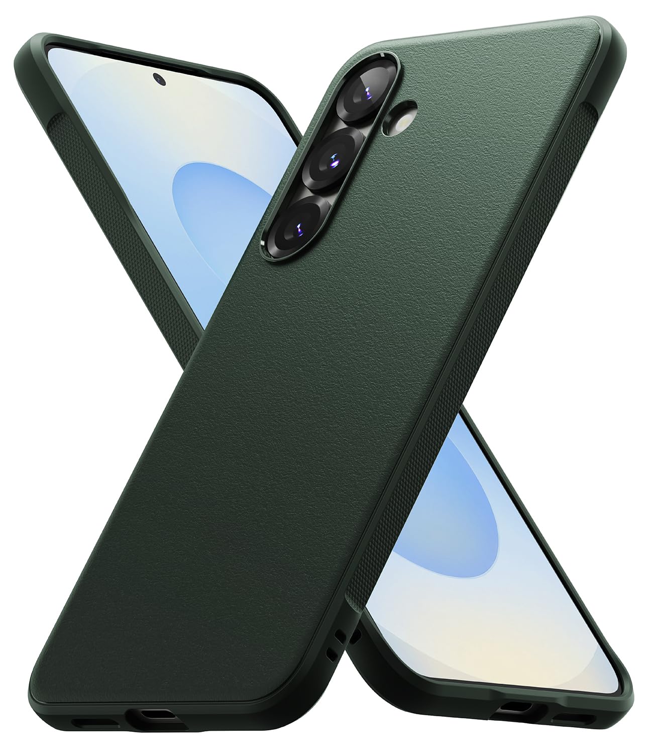 Ringke Onyx Case Compatible with Samsung Galaxy S25, Firm Grip, Non-Slip Elegant Design, Perfect Fit, TPU Shockproof Scratch-Resistant Unique Texture Mobile Phone Case, Dark Green