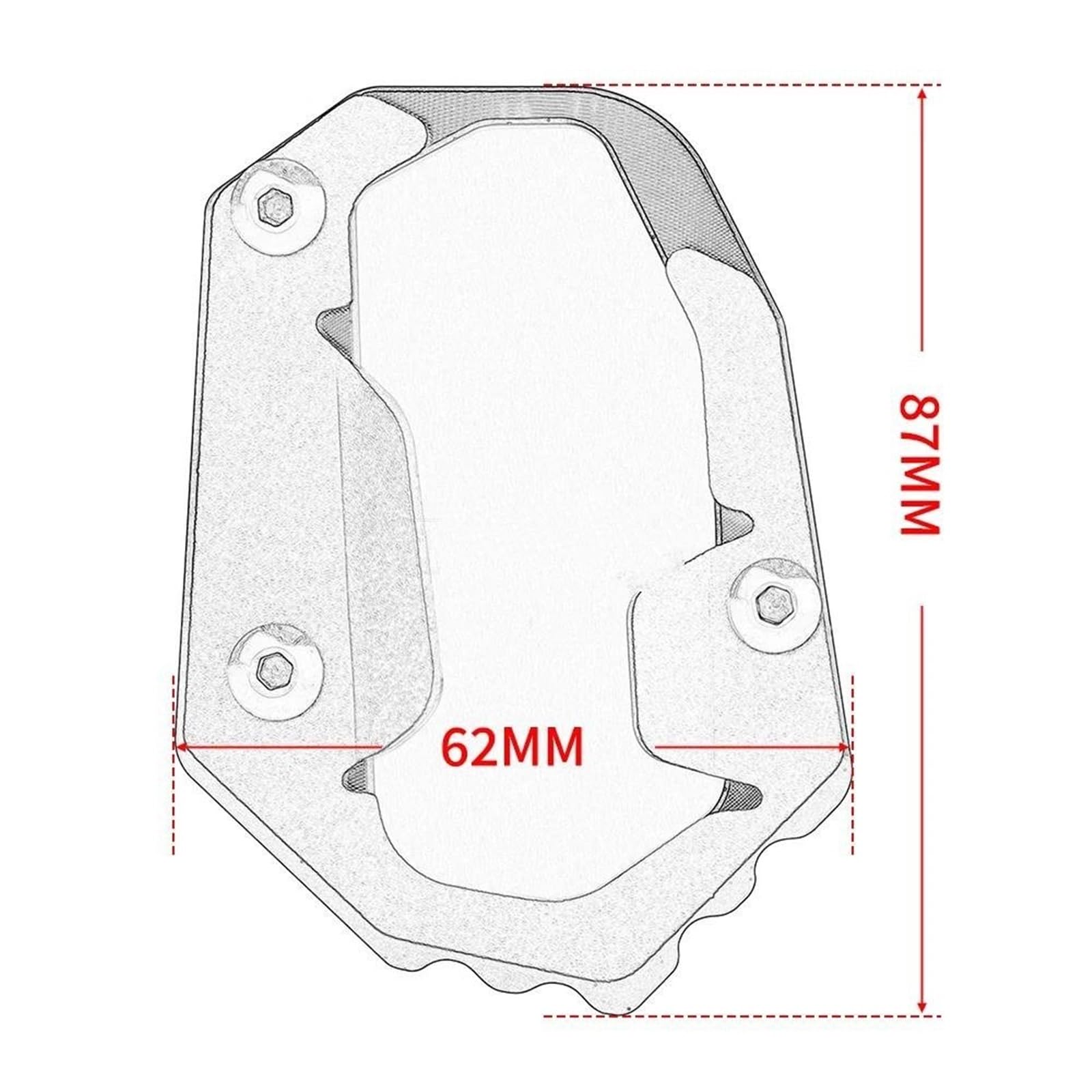 Extension Béquille Latérale Pour BMW R1300GS / Adventure - Plaque Support Aluminium CNC - Couleur Noir