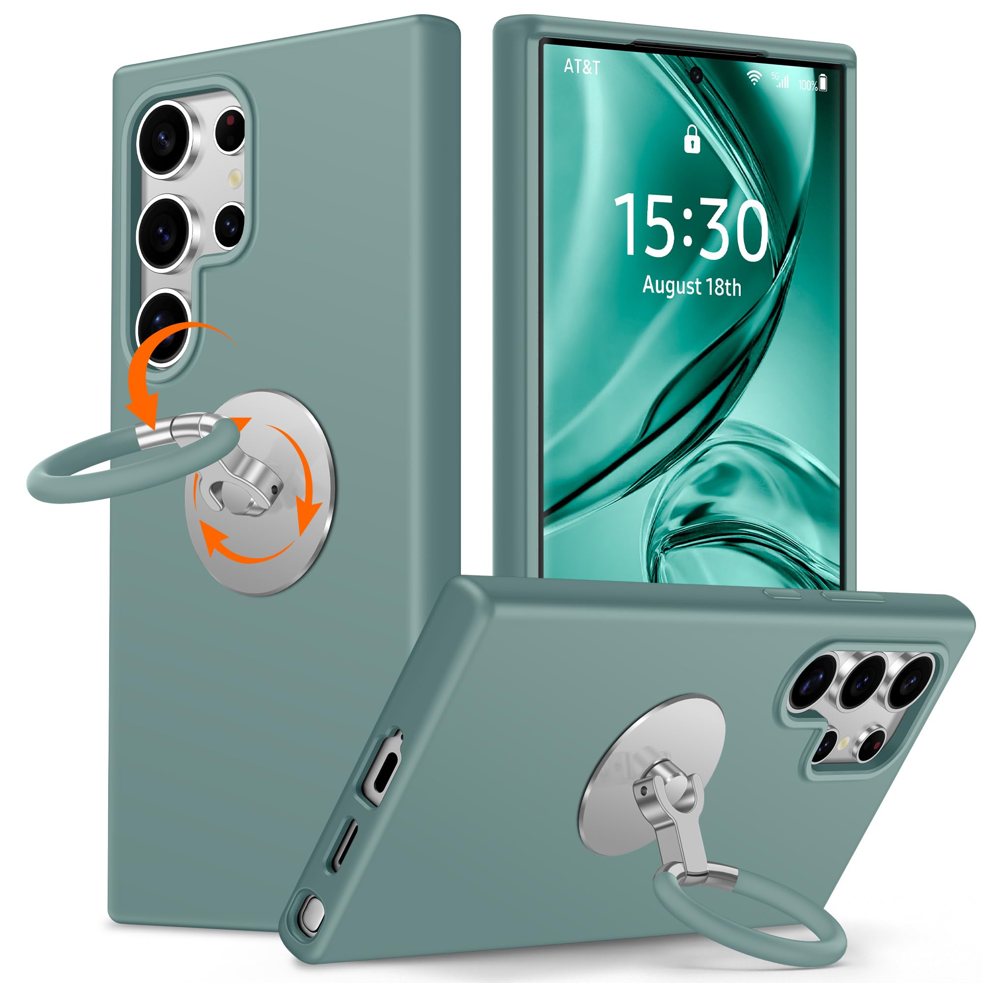 Coque Samsung Galaxy S22 Ultra silicone vert doublure microfibre douce - 8