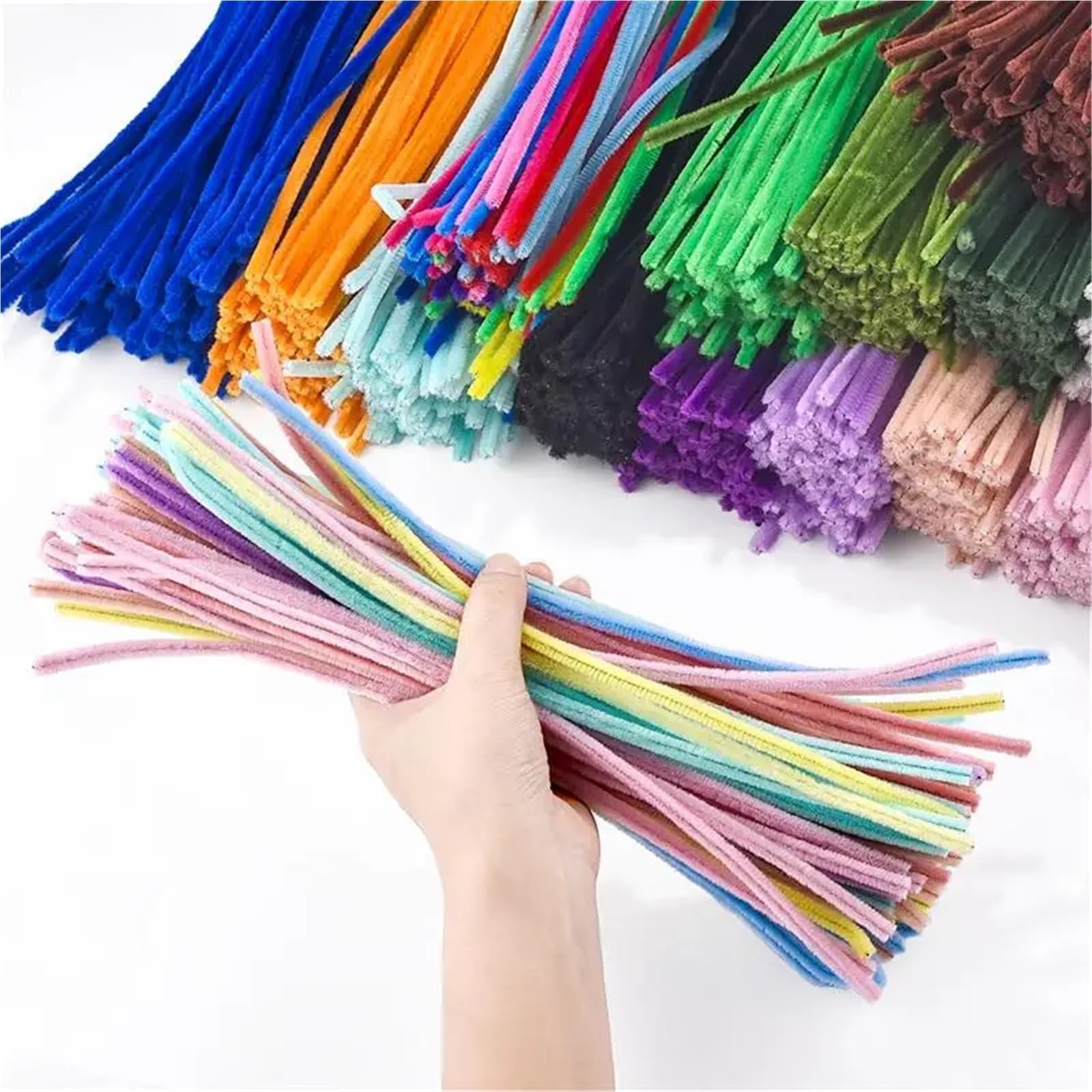 Tiges de Chenille, 200/300/500 pièces, fil, bande, tissu feutré multicolore, fournitures bricolage faites à la main Pour DIY Artisanat(Pink,300pcs)