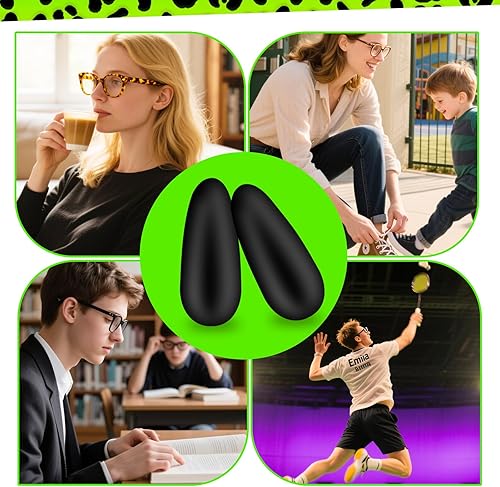 Miniatura 16 de Paquete de 10 almohadillas de silicona antideslizantes para lentes, almohadillas de nariz de repuesto ultrafinas de 0.06 pulgadas, ajuste seguro