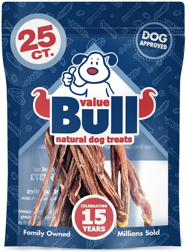 ValueBull USA Lamb Pizzles Sticks Dog Chews, 6-9 Inch, 25 Count - All Natural Dog Treats, 100% USA Lamb Pizzle, Single Ingredient…
