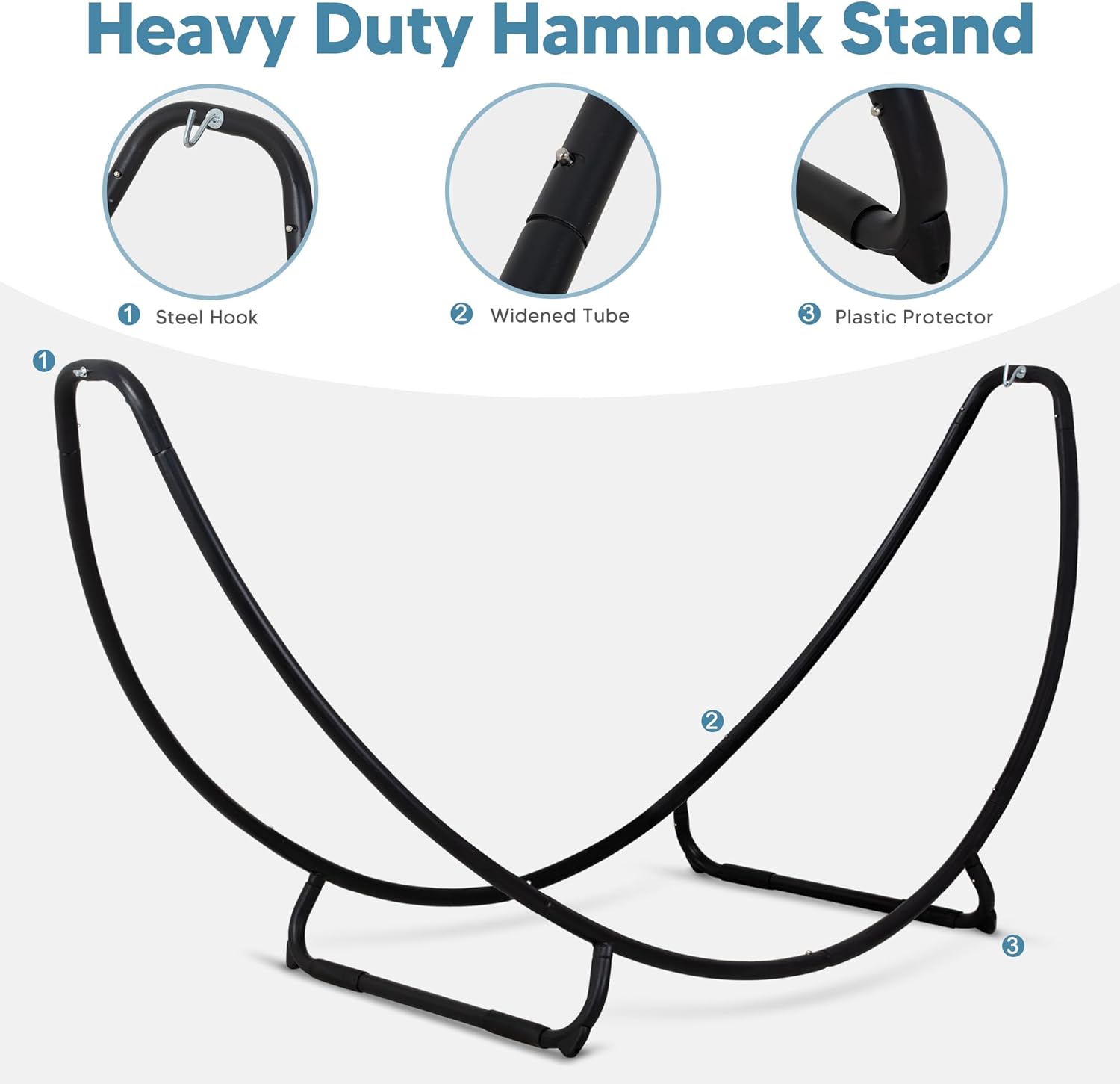 SUNCREAT Hammocks Standing Patio Hammock, Portable Hammock with Stand Foldable, Patent Pending, Blue Green