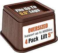 Vista 14 de Elevadores de cama de gran tamaño, elevación de 3 pulgadas, paquete de 8 elevadores de sofá resistentes, ajustables de 3/6/9 pulgadas, elevador