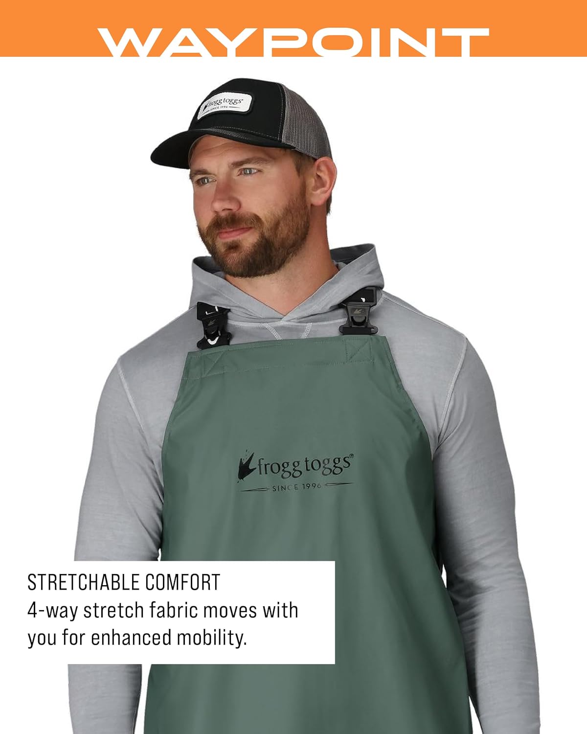 FROGG TOGGS Men's Waypoint Fish Apron, Waterproof, Durable with 4-Way Stretch, Black, OS - Image 5