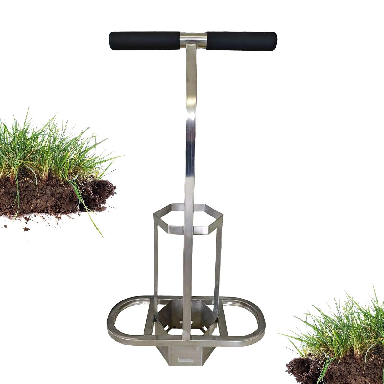 Herramienta de reparación de césped resistente, recortadora de césped de acero inoxidable con mango ergonómico de doble agarre para mantenimiento de campos de golf y cuidado del césped