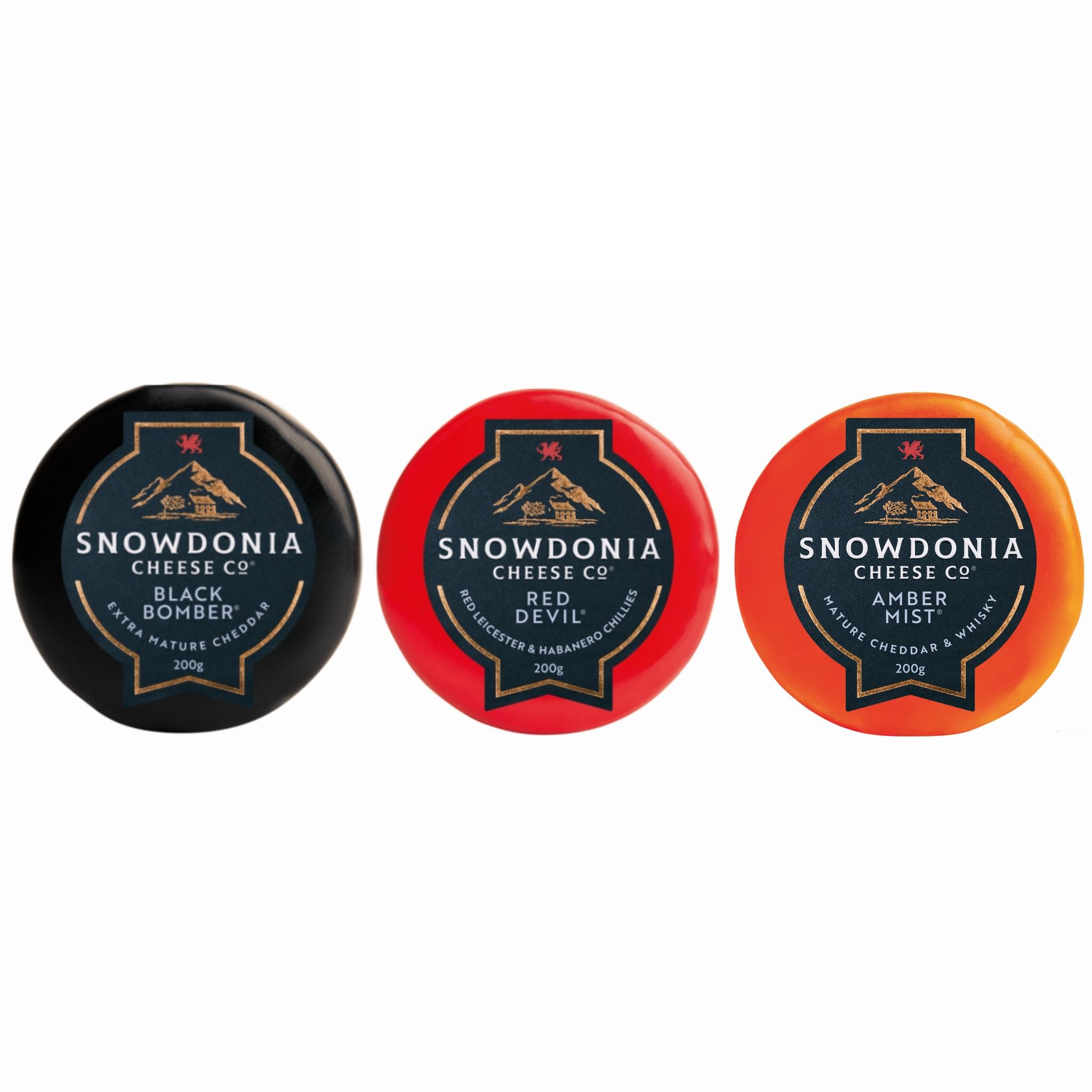 Snowdonia Cheese Triple Pack - Black Bomber, Red Devil & Amber Mist 200g