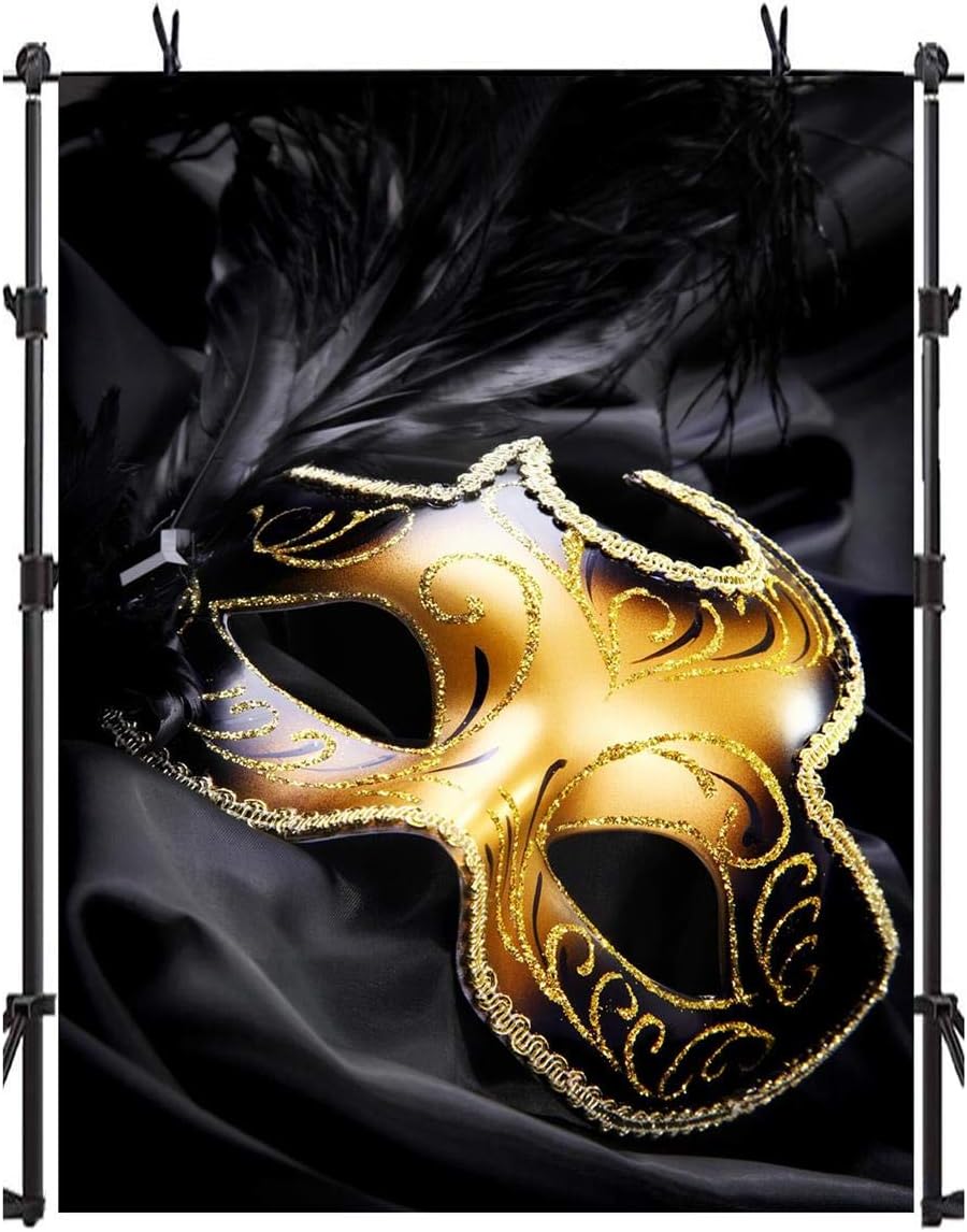 Authentic Crazy Deals 8 X 10 Masquerade Backdrop for Party, Golden Mask Backdrop, Mask Stage Background for Photography Decoration New Product 8 X 10 Masquerade Backdrop for Party, Golden Mask Backdrop, Mask Stage Background for Photography Decoration