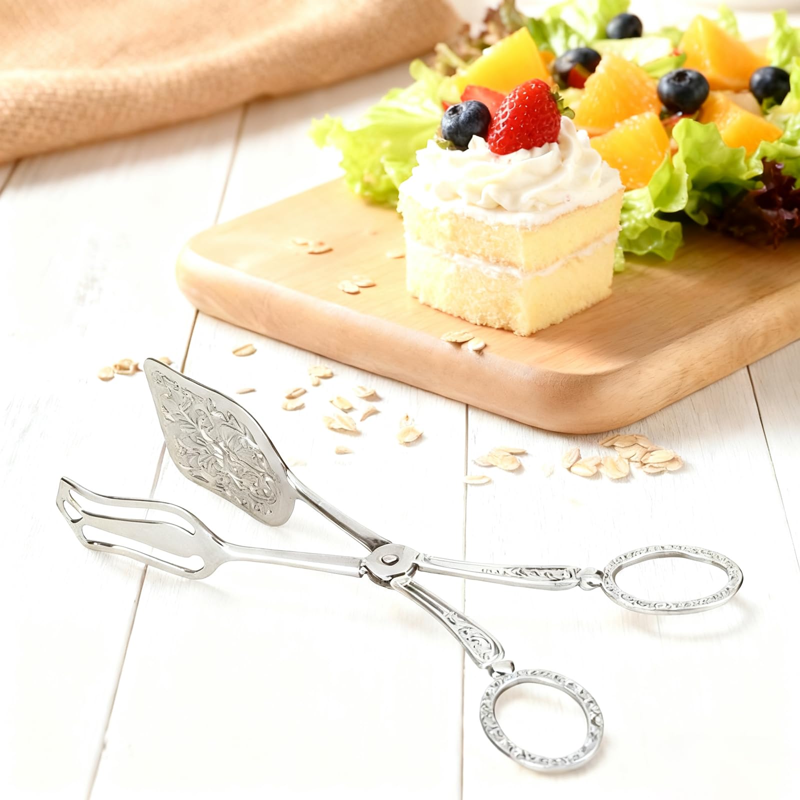 Bread Tongs Vintage Serving Tongs for Kitchen Toaster Cooking Bread Tea Party Coffee Bar Desserts 1Pack