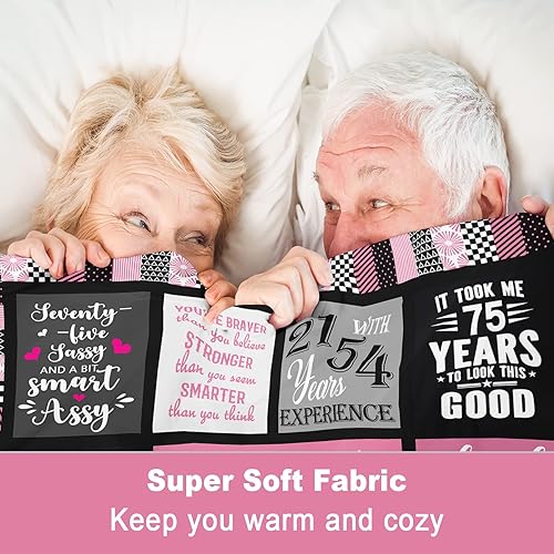 Miniatura 10 de Regalos de cumpleaños número 50 para ella, manta acogedora de 50 x 60 pulgadas, ideas de decoración únicas para mujeres de 50 años, el mejor regalo