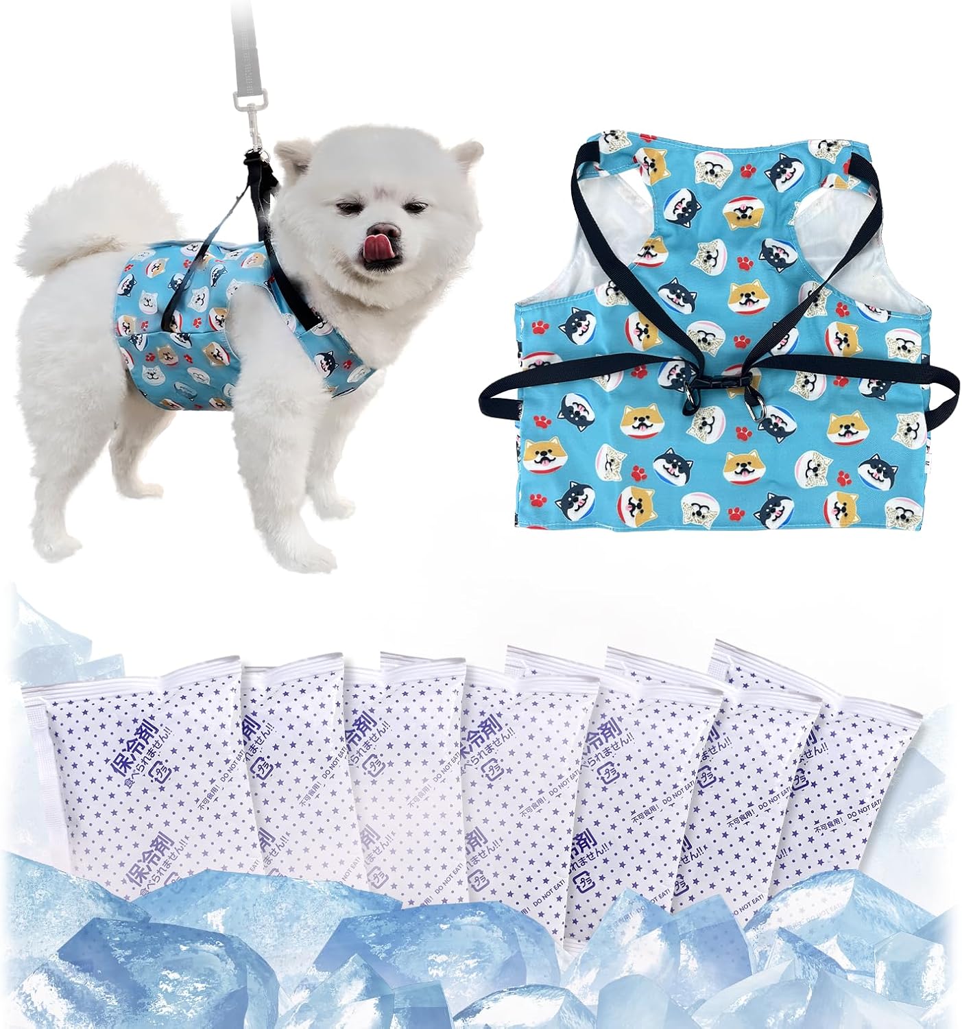 Cooling Dog Vest with Reusable Ice Packs for Summer Walks Cooling Dog Vest with Reusable Ice Packs for Summer Walks
