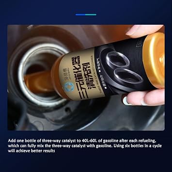Three-Way Catalyst Cleaner - Engine Performance Additive, Catalytic Converter Cleaning Solution | Mileage Fuels System Cleaner, Engine Emission Reduction Degreaser for diesels and gasolines Vehicles