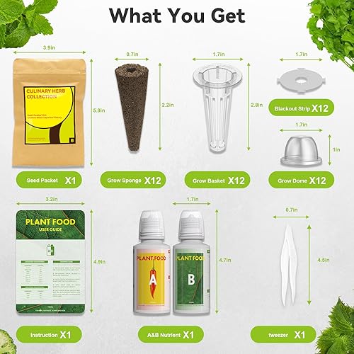 Miniatura 2 de Kit de cápsulas de inicio de semillas de hierbas para idoo, Ahopegarden e Inbloom 10 cápsulas hidropónicas, jardín interior, 12 cápsulas (más de 350