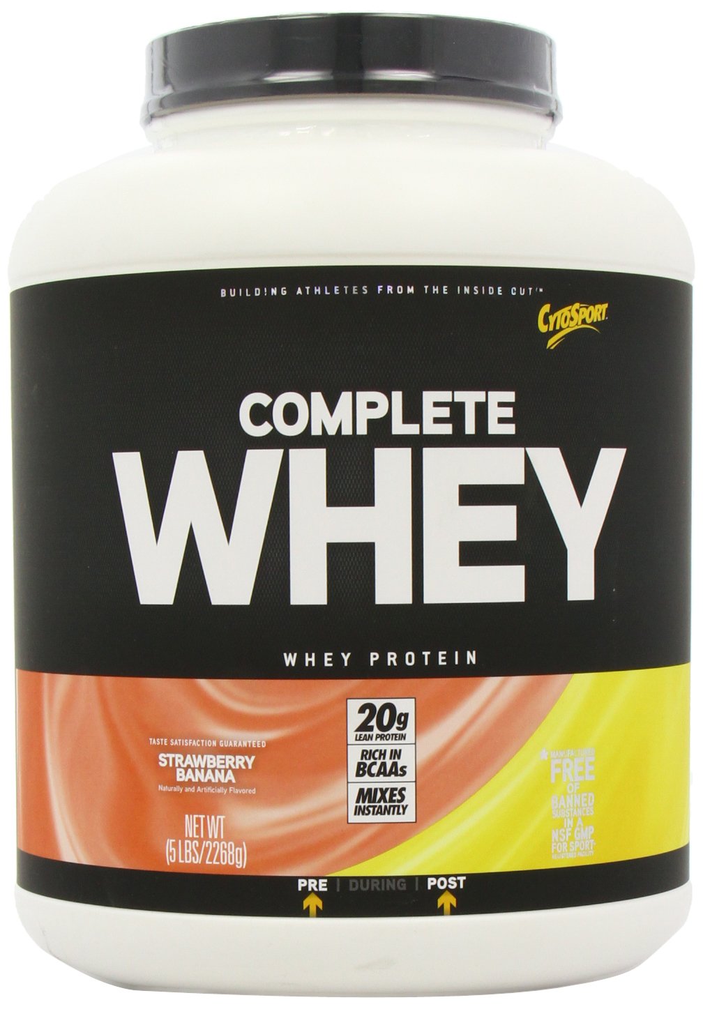 CytoSport Complete Whey Protein, Strawberry Banana, 5 Pound