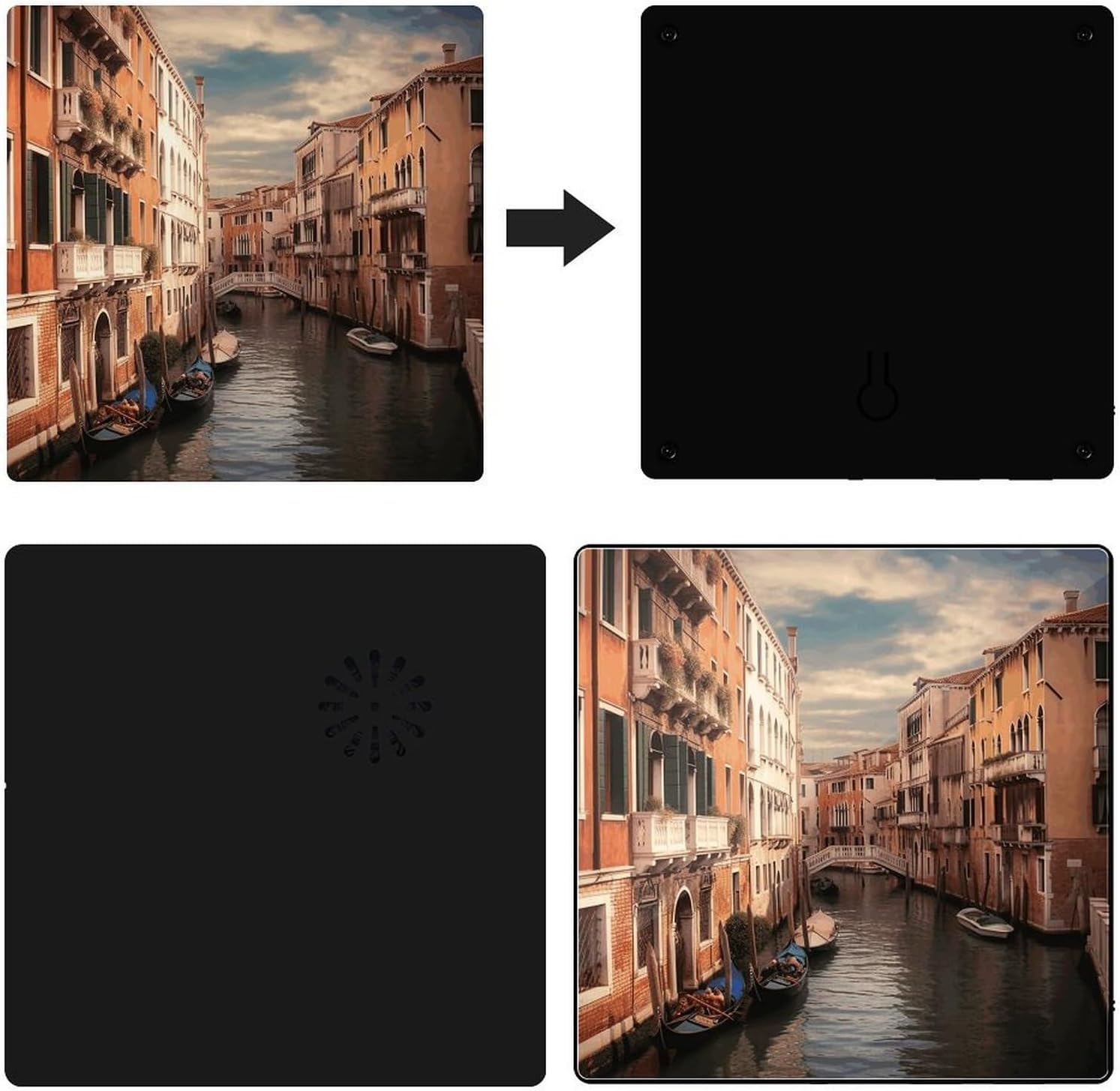 Beautiful Venice Canal View Music Refrigerator Sticker image 3