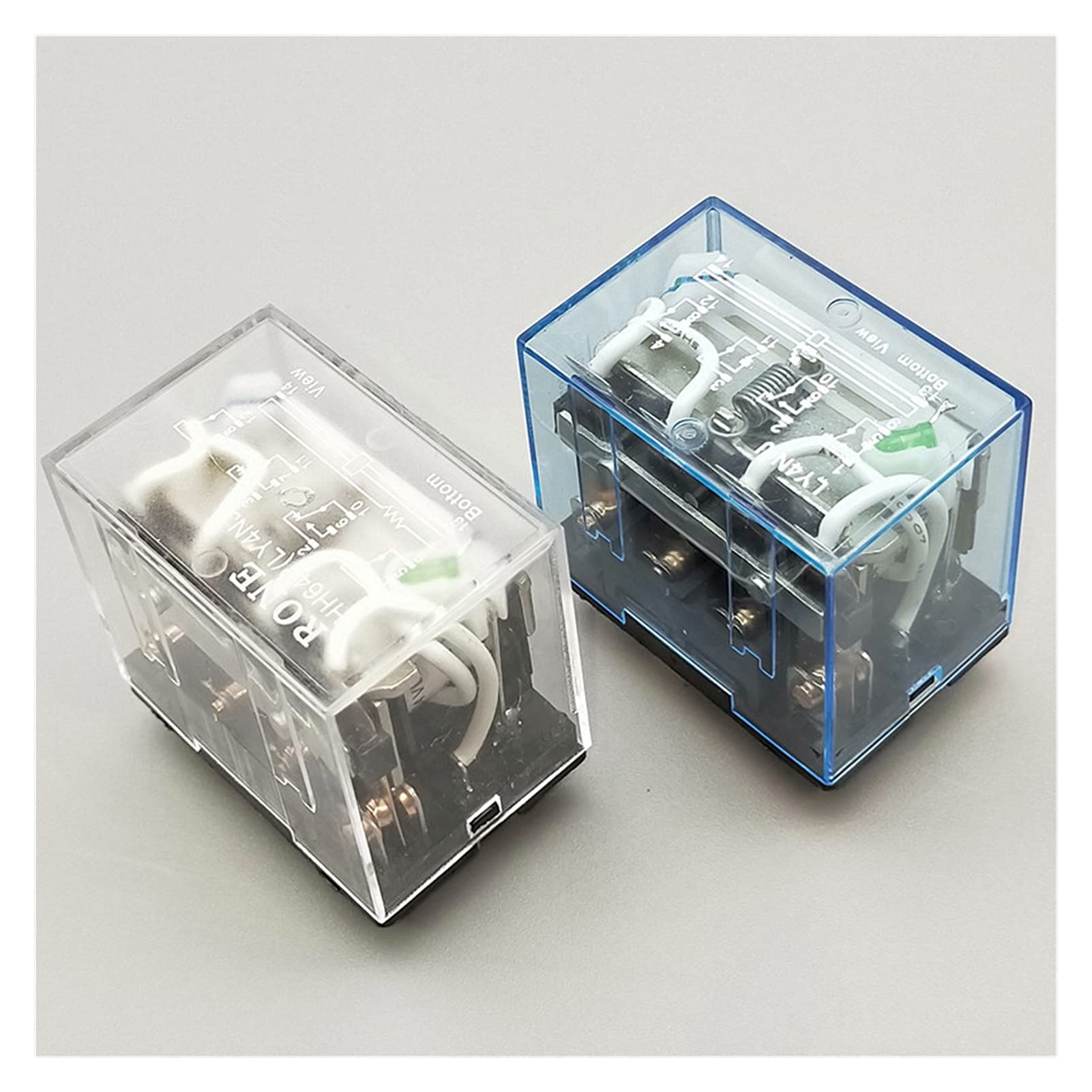 1Pc HH64P AC 110V 220V DC 12V DC 24V 14PIN 10A Contatto Argento Bobina relè di Potenza 4PDT con Base Presa (Color : DC12V)