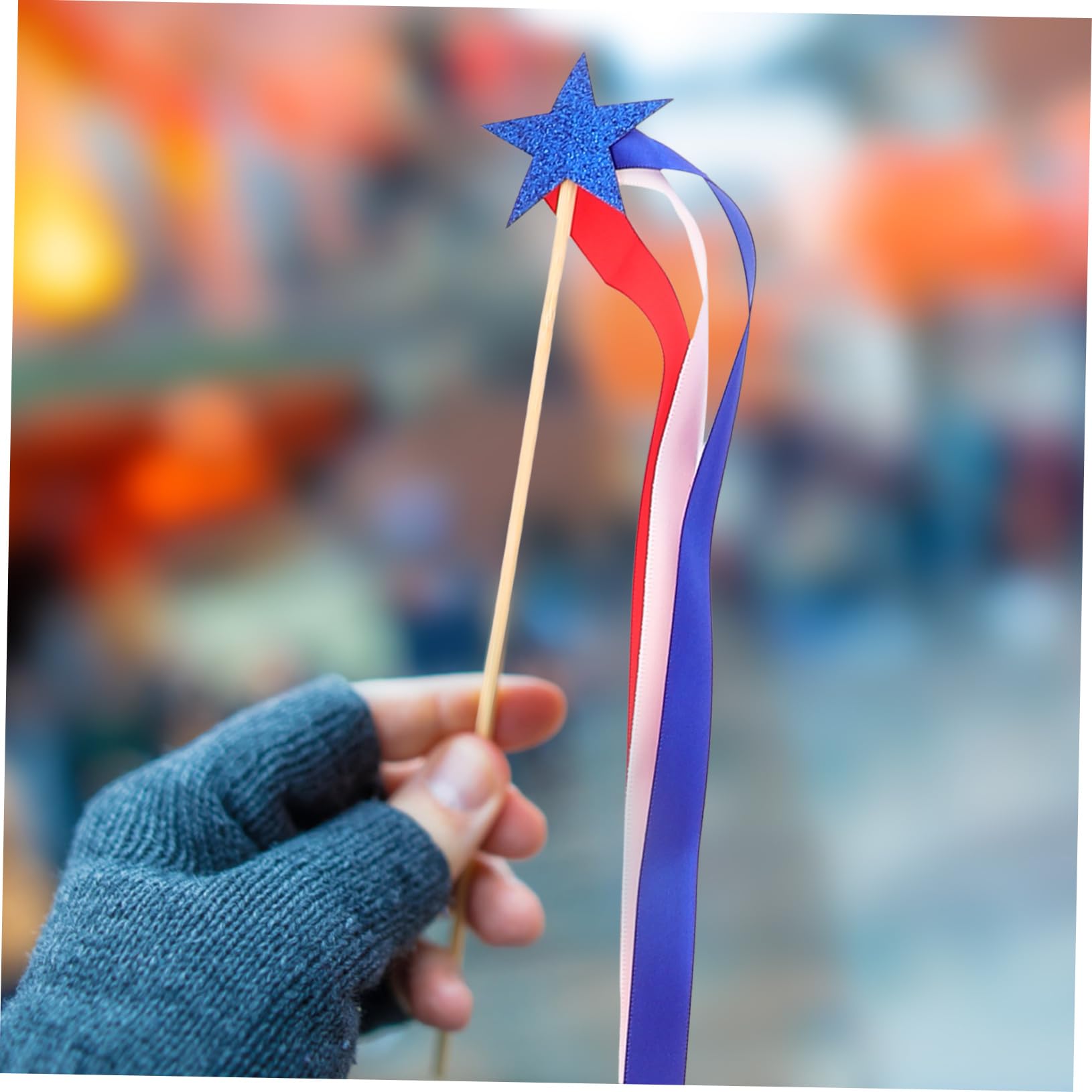 COLLBATH 3 Sätze Zauberstäbe Zum Unabhängigkeitstag Rotes Band Partydekoration Party -Streamer Parteibevorzugung Zum Unabhängigkeitstag Zum Unabhängigkeitstag Holz 12 Stück * 3
