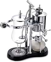 Diguo Cafeteira de sifão/sifão de luxo da família real belga/belga. Fulcro elegante com borda dupla com alça em T (prata clássica)