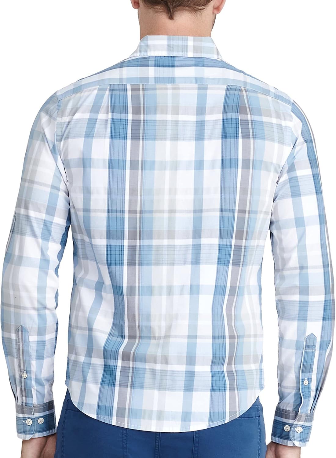 IZOD Mens Woven Plaid Button-Up Long Sleeve Shirt XX-Large Blue Multi - Image 2