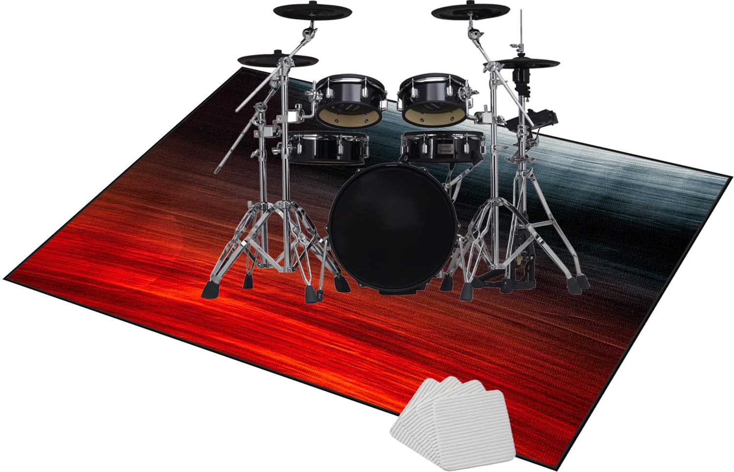 Dywanik bębnowy, profesjonalny koc bębnowy, antypoślizgowy dźwiękoszczelny dywan, elektroniczny bęben bębnowy do bębna akustycznego Snare Drum i innych instrumentów muzycznych 230 x 200 cm