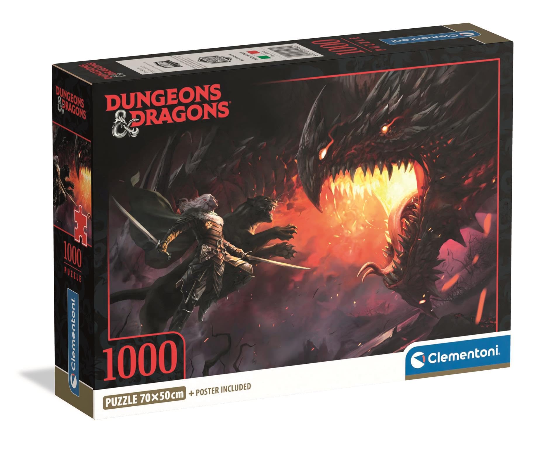 Clementoni - 39960 Puzzle 1000 Pieces for Adults and Teenagers, Special Series, RPG Theme Dungeons & Dragons, with Poster Included, Compact Box, Gift Idea for Men and Women, Made in Italy, 70 x 50 cm,