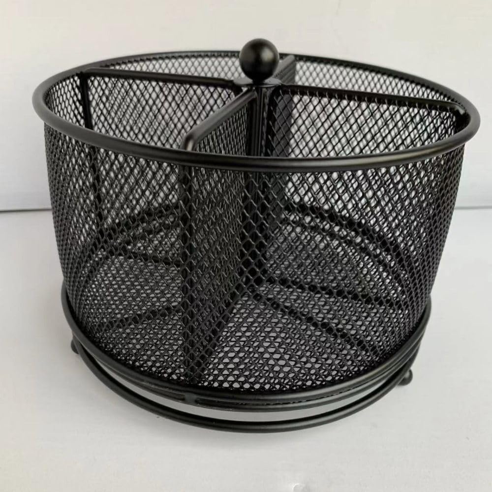 Schreibtisch-Organizer aus Netzstoff, um 360 Grad drehbarer Stifthalter, multifunktionaler Schreibtisch-Organizer für Heimbüro, langlebiges und stilvolles Design