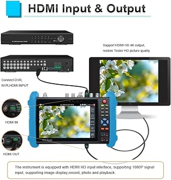 IPC-9800 Pro Full HD 8MP Cvi Tvi Ahd Cvbs Monitor Camera IP X7inch IPS Touch Screen PTZ Control CCTV Tester(IPC-9800 Pro)