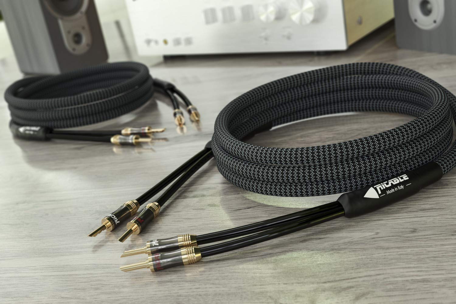 Ricable MS2 MAGNUS Speaker 2 x 2 mt Cavo di Potenza High-End Schermato per Diffusori Acustici