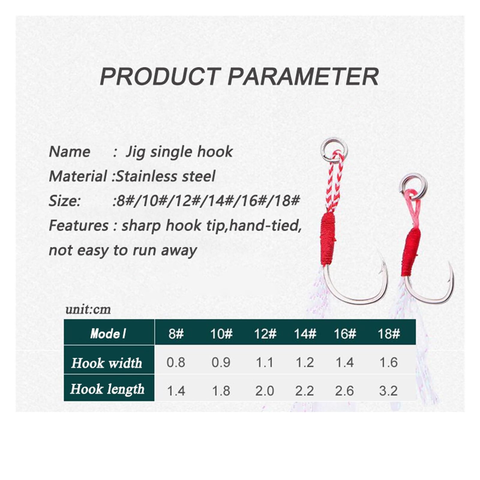 Crochet de pêche, hameçons de pêche, leurre de pêche Slow Jigging Cast Jigs crochet d'assistance cuillère barbelé crochets de gabarit simples Pesca crochets de leurre en acier à haute teneur en carbon