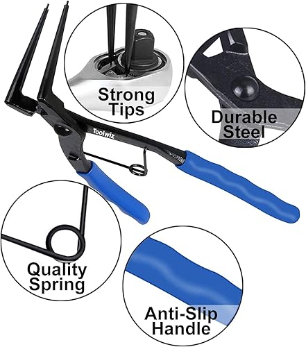 Miniatura 4 de Toolwiz Juego de alicates de anillo a presión, cilindro maestro interno, alicates de anillo a presión de alta resistencia, alicates de punta larga