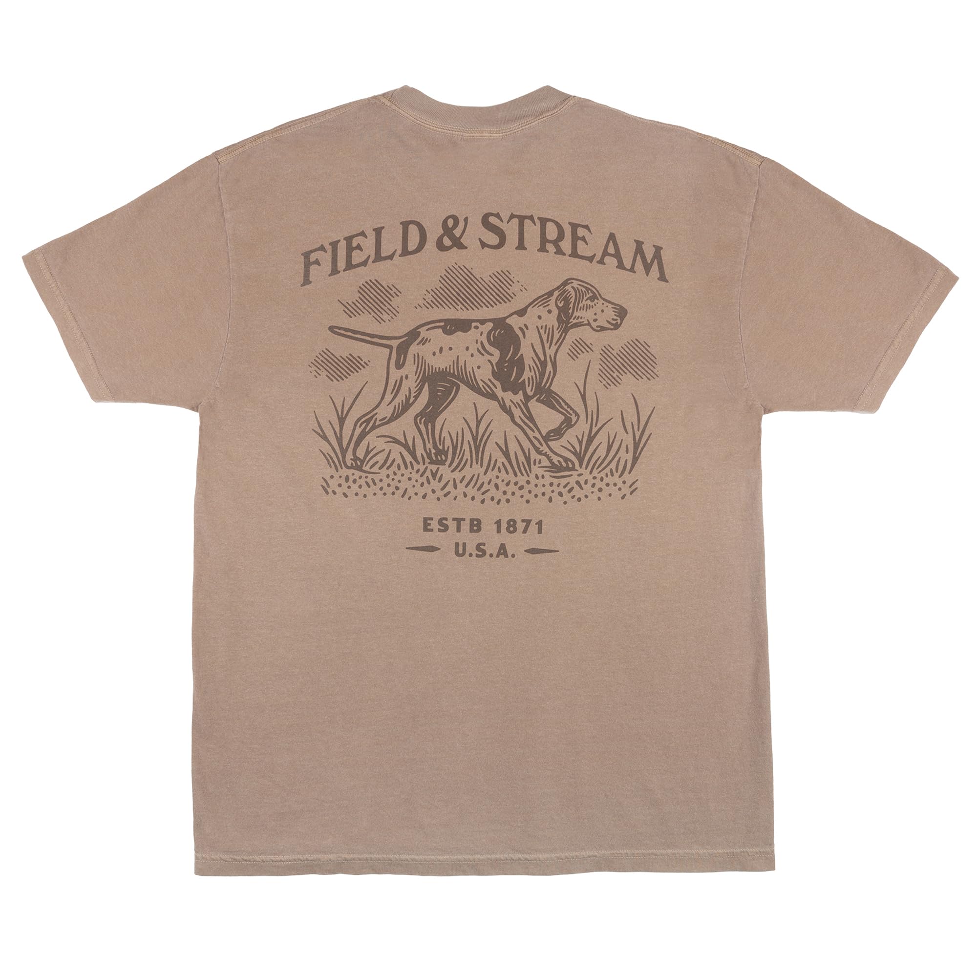 Field & Stream Men's Espresso Huntin' Dog Tee Shirt Large