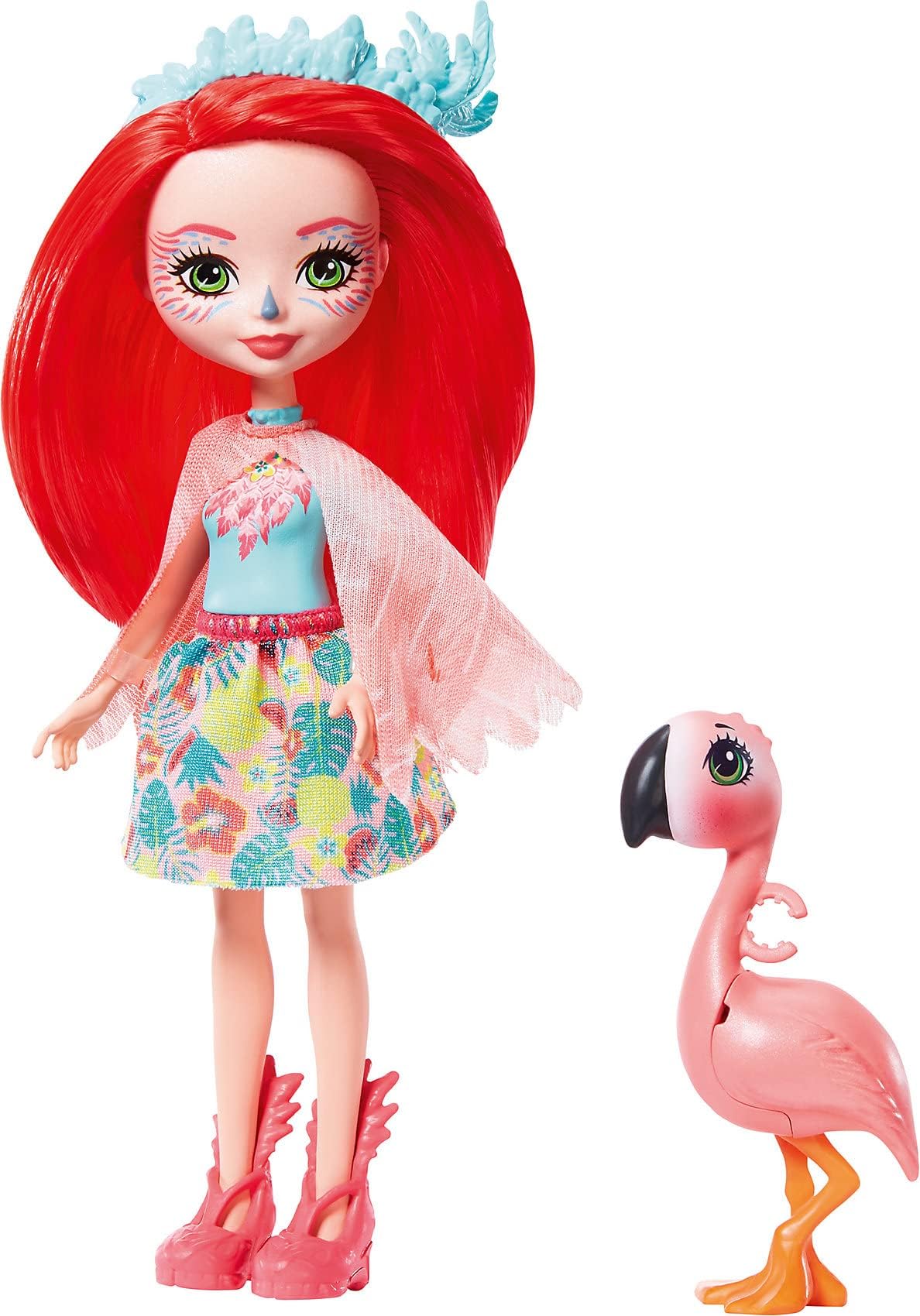 Enchantimals GFN42 Fanci Flamingo Doll (6-in) & Swash Animal Friend Figure, Multicolour
