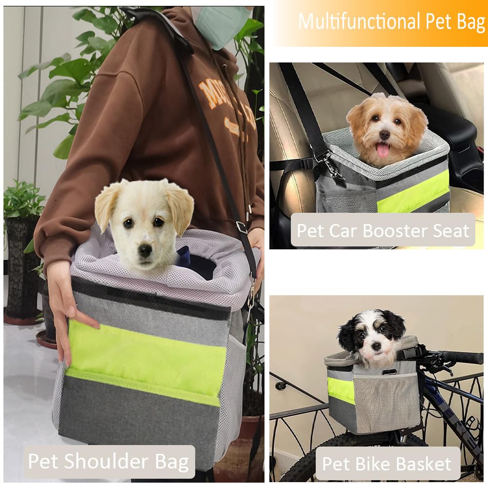 Cestino per Bicicletta Animale Domestico, Cestino Anteriore per bici Multiuso per Animali Domestici Max 5 kg, Staccabile Borsa da Bicicletta per Cani