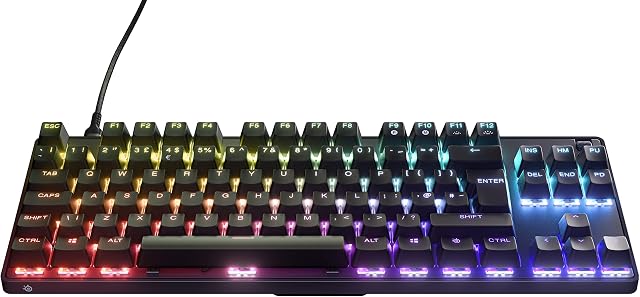SteelSeries Apex 9 TKL - Mechanical Gaming Keyboard  Optical Switches  2-Point Actuation  Compact Esports Tenkeyless Form Factor  Hotswappable Switches - English QWERTY Layout