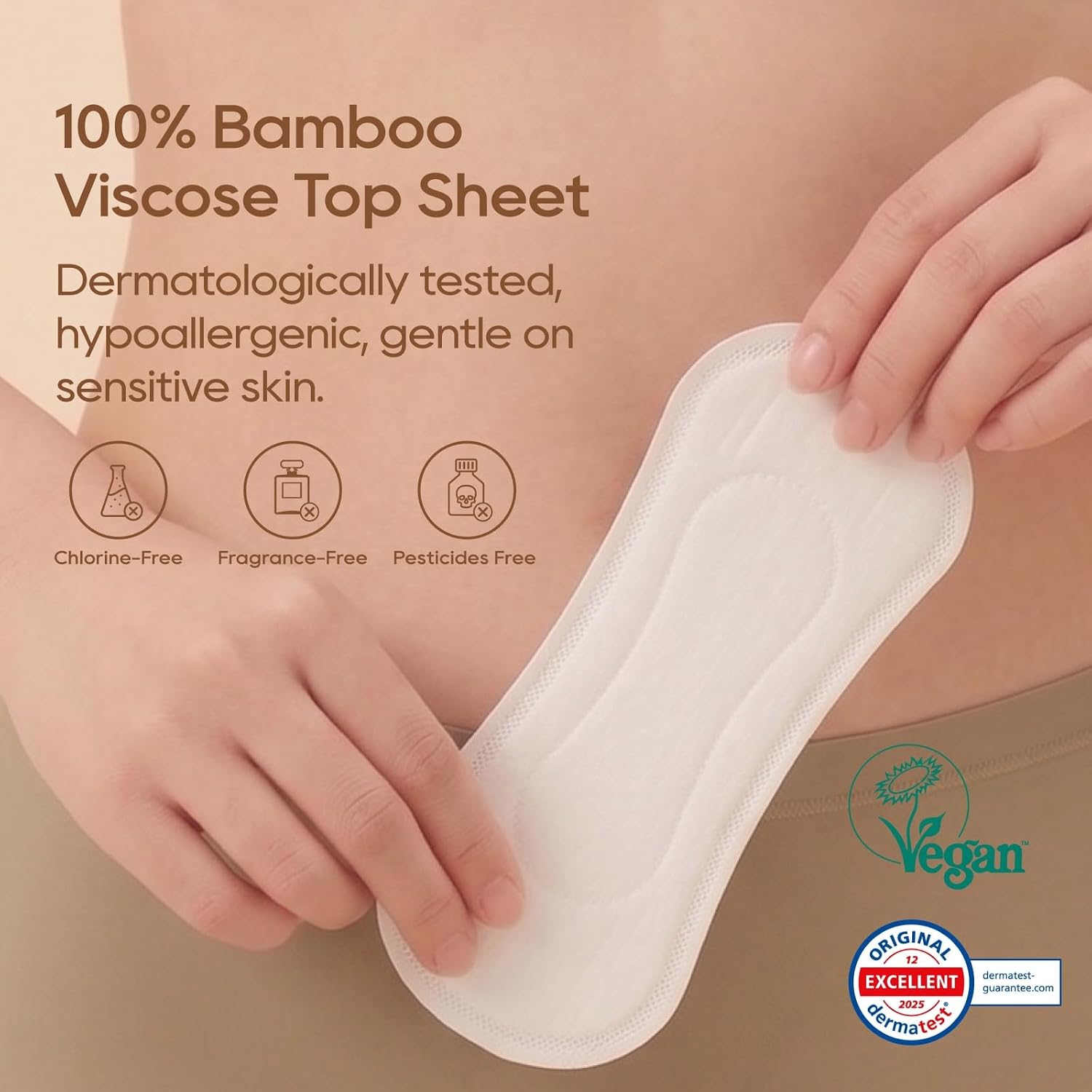 ECO BOOM 100% Pure Bamboo Viscose Topsheet Panty Liners, 128 Ct Long Liners image 2