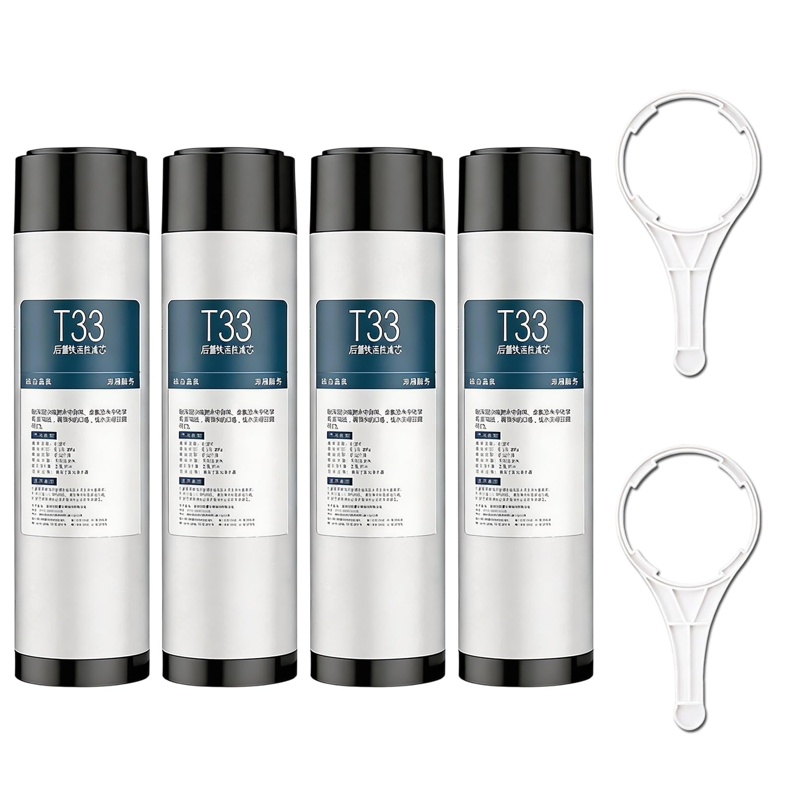 Lot De 4 Cartouches Filtrantes À Charbon Actif Post-filtration De 10", Adaptées Aux Réfrigérateurs, Machines À Glaçons,cafetières Et Purificateurs D'eau À Osmose Inverse