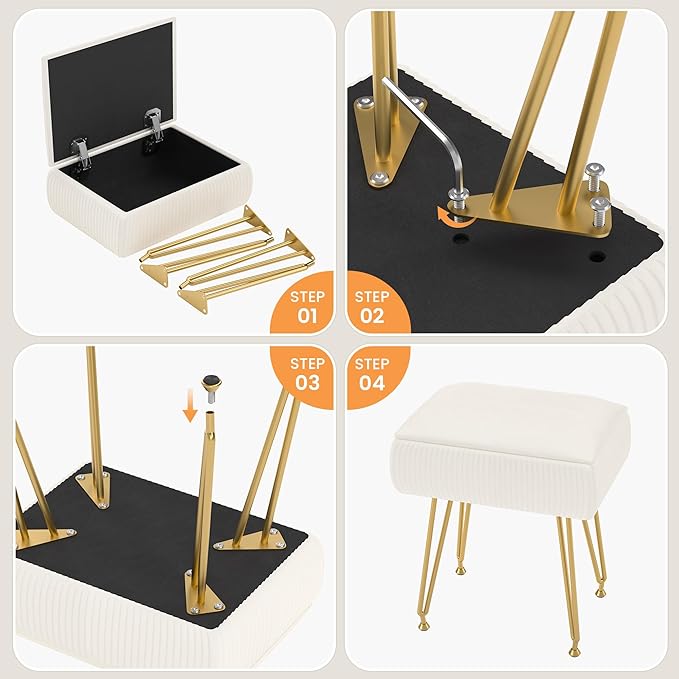 Silla De Escritorio Sin Apoyabrazos Con Almacenamiento Beige miniatura 5