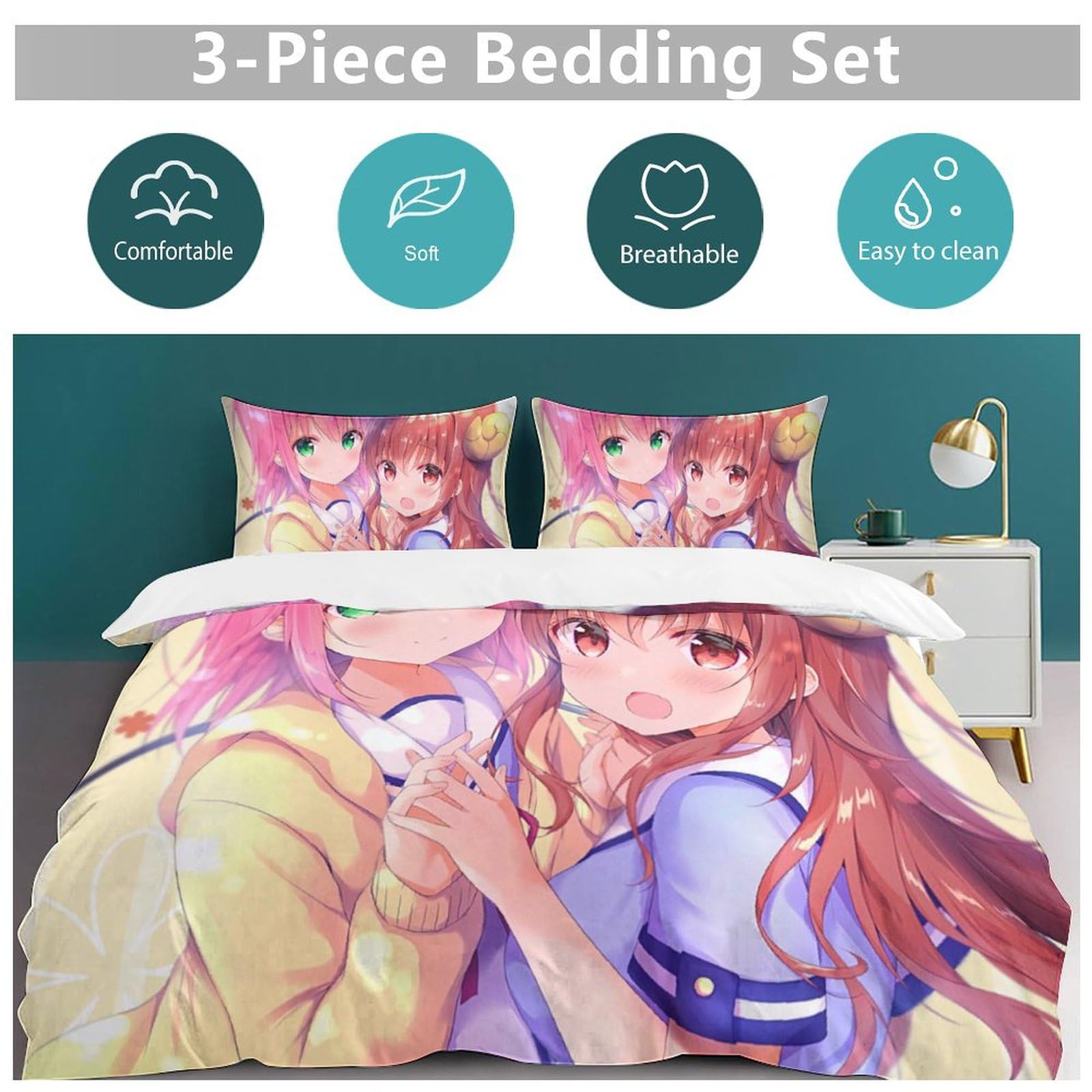 まちカドまぞく　シャミ子＆桃 シーツ まちカドまぞく]シーツ（シャミ子＆桃）