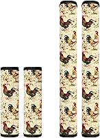 Vista 35 de Juego de 4 fundas protectoras de repuesto para manija de puerta de refrigerador con temática de té de la tarde para microondas, horno, refrigerador