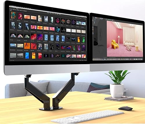 Miniatura 2 de Suptek Dual Monitor Mount Stand-Height Adjustable Gas Spring Monitor Arm Desk Mount for 2 Computer Screens 17 to 32 inches - Each Arm Holds up to