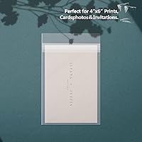 Vista 4 de Golden State Art, Fundas de almacenamiento de 4" x 6" transparentes libres de ácido para impresiones de 4x6, fotos, tarjetas A1, sobres