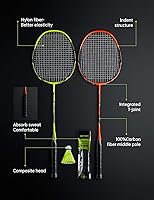 Vista 2 de Raquetas de bádminton profesionales de fibra de carbono para patios traseros y gimnasio