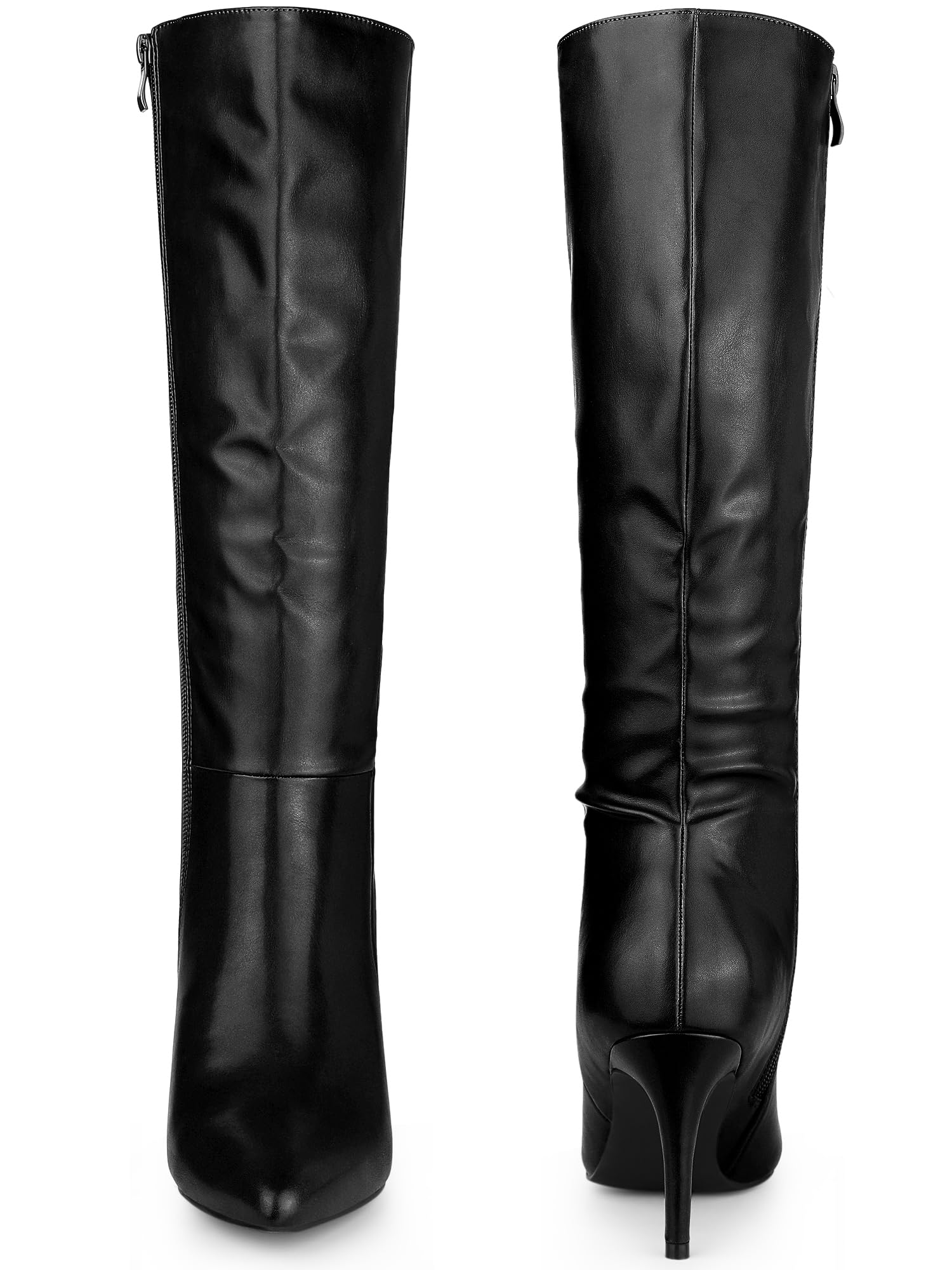 Perphy Botas altas de tacón alto con punta puntiaguda y tacón de aguja para mujer