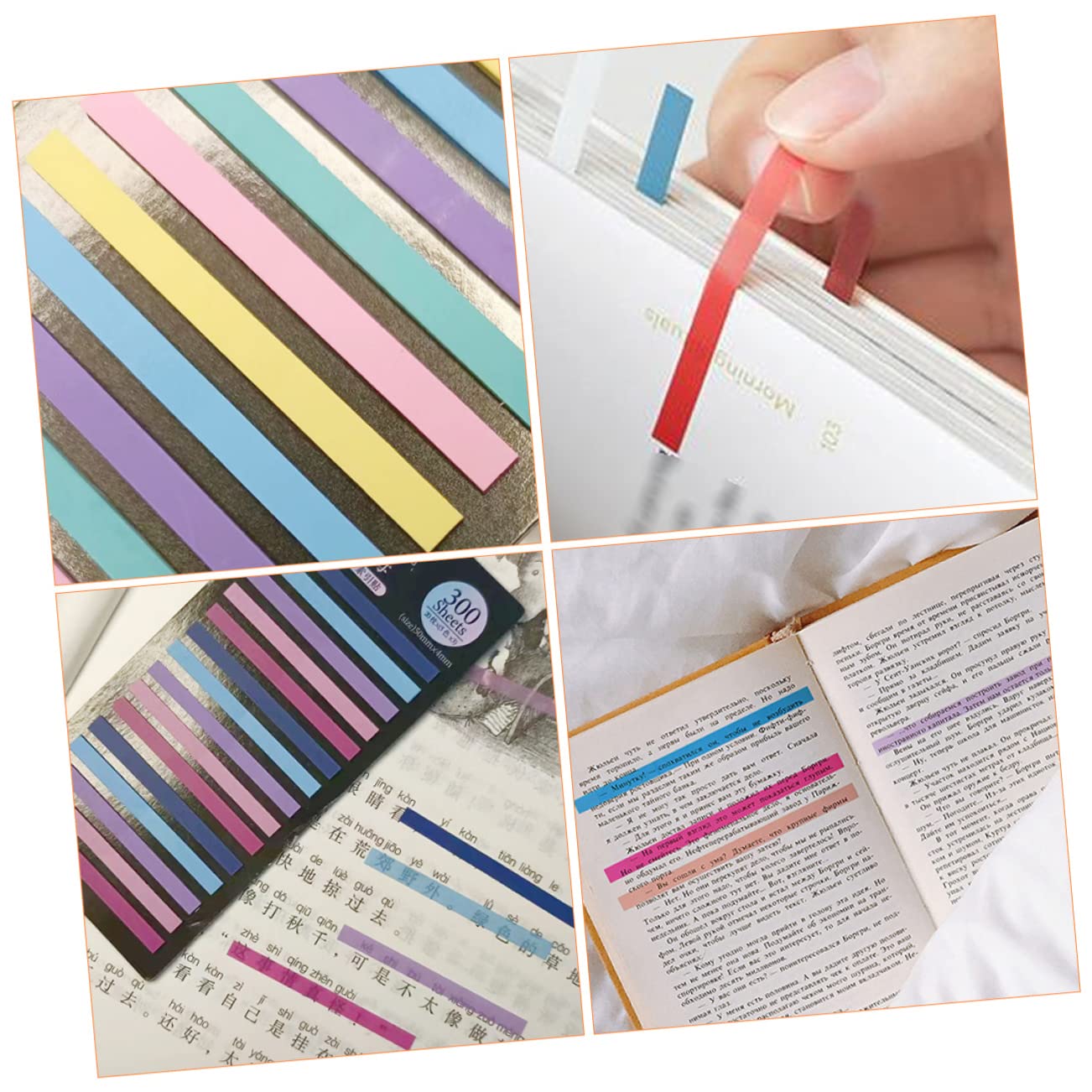 Gadpiparty 5 set Adesivi Schede Super Segnalibri Cancelleria Annotazioni Blocchi Note Riutilizzabili Schede Indice Per Pastelli Articoli Da Scrivania Strisce Colorate 8 fogli*5