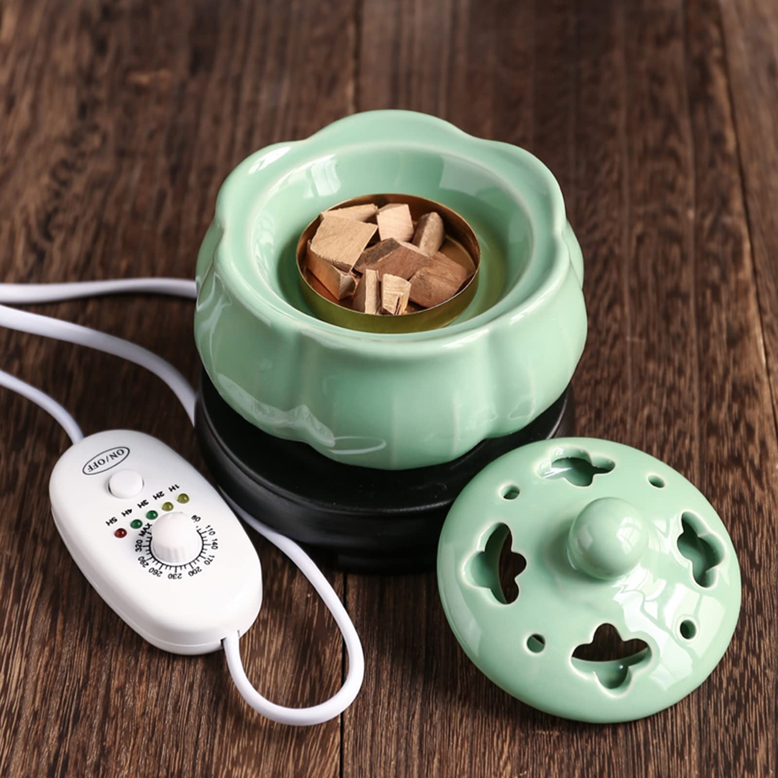 MIQXUAN Diffusore di Oli Essenziali,Forno per aromaterapia in Ceramica con Temperatura Regolabile,Resina di incenso di Legno di agar Home Office Camera da Letto Aromaterapia Regalo e Decorazione