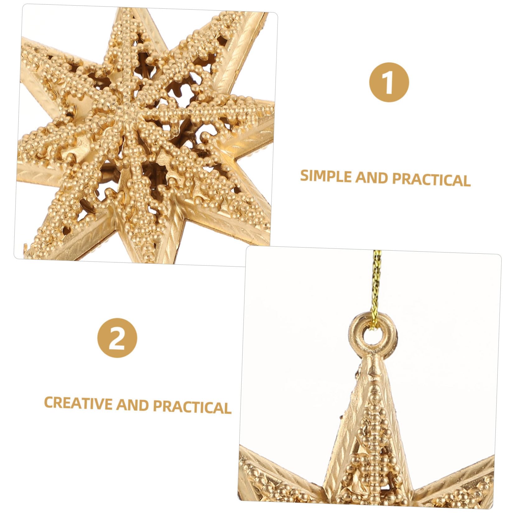 Alipis 5 Set Ciondolo Stella Dorata D'oro Ornamenti Di Natale Stella Decorazioni Da Appendere All'albero Di Natale Ciondolo Glitterata Peluche Stelle Plastica Golden 6 Pezzi * 5