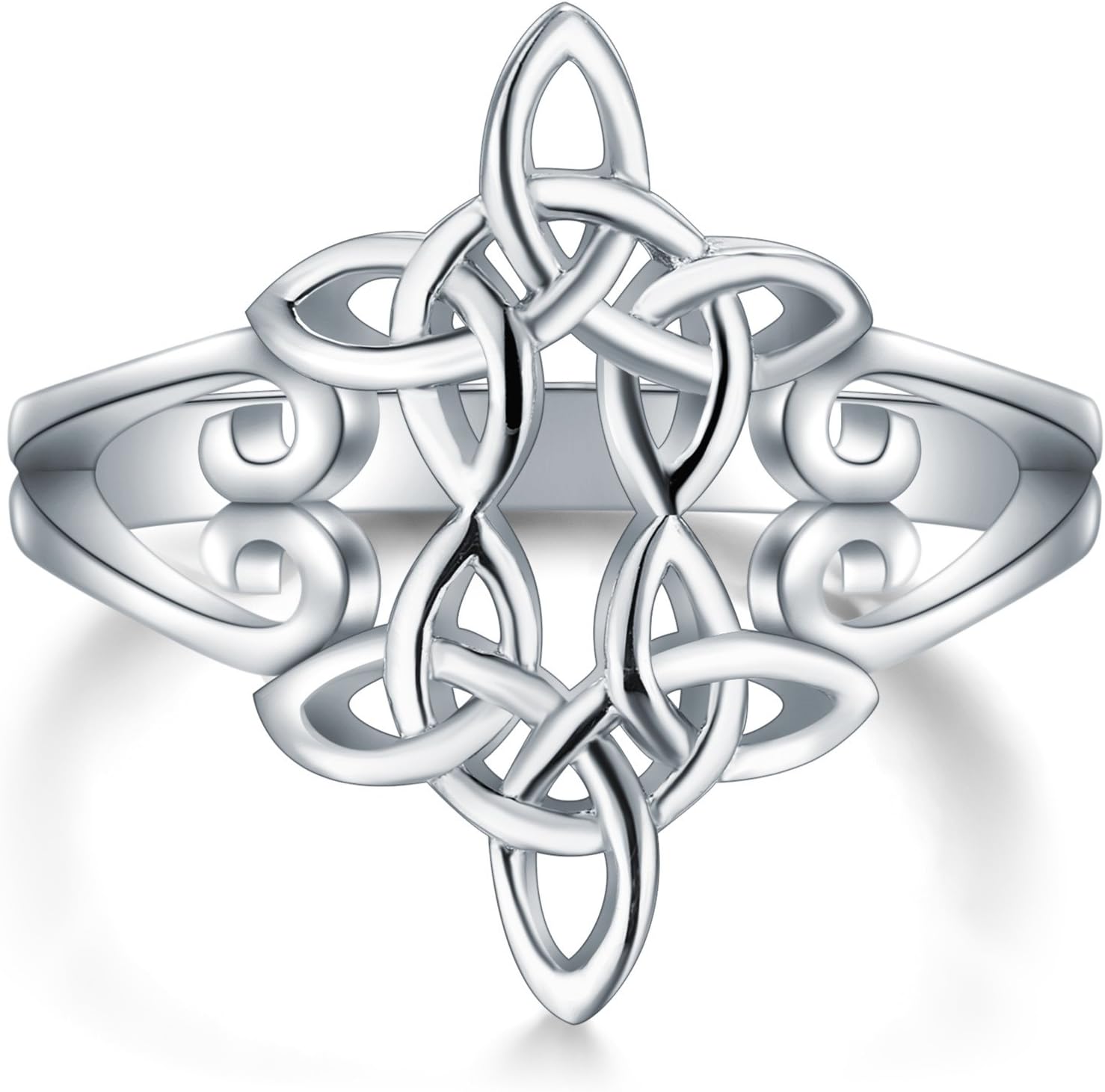 925 Sterling Silver Ring Celtic Knot Heart Cross High Polish Tarnish Resistant Eternity Wedding Band Stackable Ring