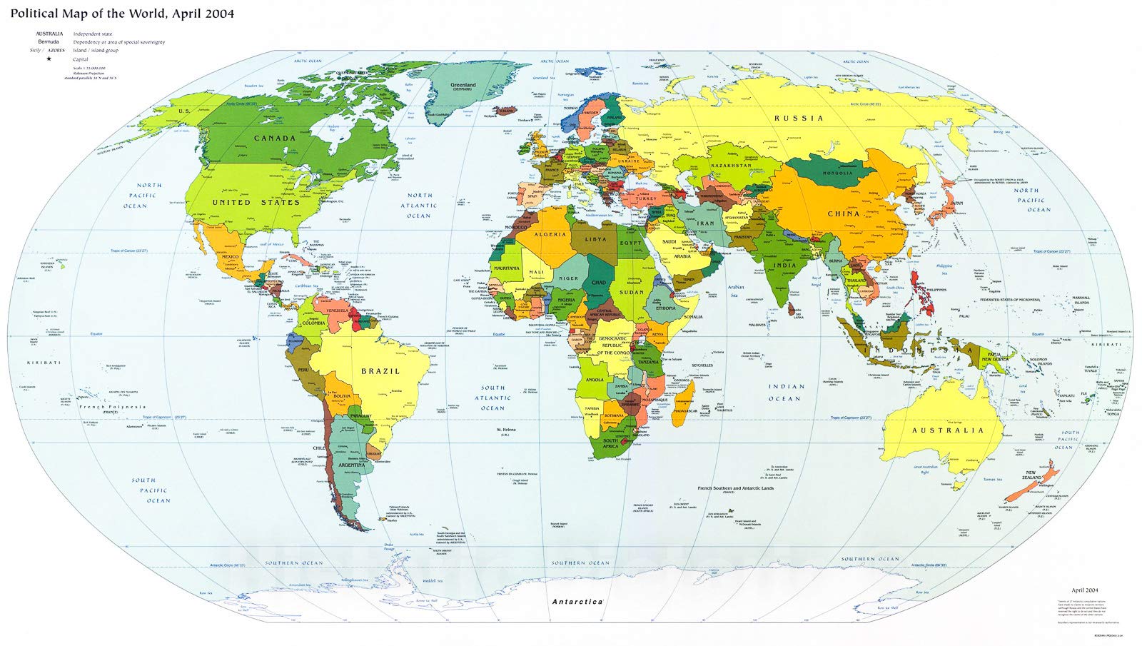Amazon.com: Historic 2004 Wall Map - Political map of The World
